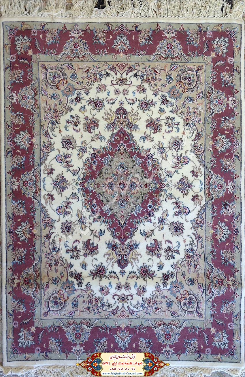 قالیچه لچک ترنج  فرش دستباف حاجی آبادی
